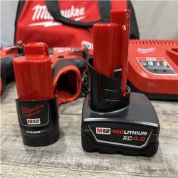 AS-IS Milwaukee FUEL 12-Volt Lithium-Ion Brushless Cordless Hammer Drill and Impact Driver Combo Kit