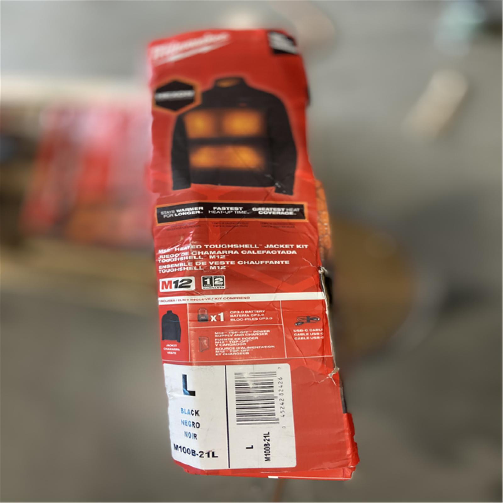 LIKE NEW! - Milwaukee Men's Large M12 12-Volt Lithium-Ion Cordless Tough Shell Black Heated Jacket with (1) 3.0 Ah Battery and Charger