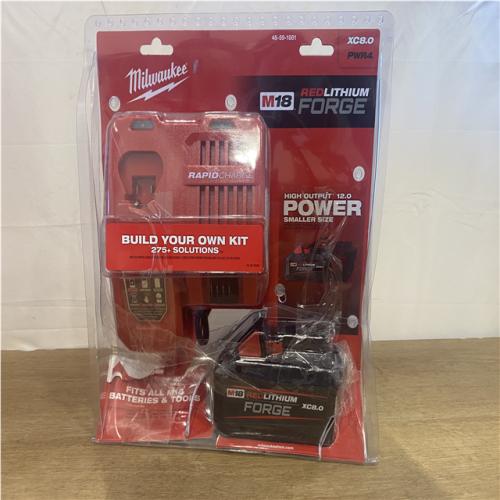 AS-IS Milwaukee 18-Volt Lithium-Ion REDLITHIUM FORGE Starter Kit with 8.0Ah Battery and Rapid Charger
