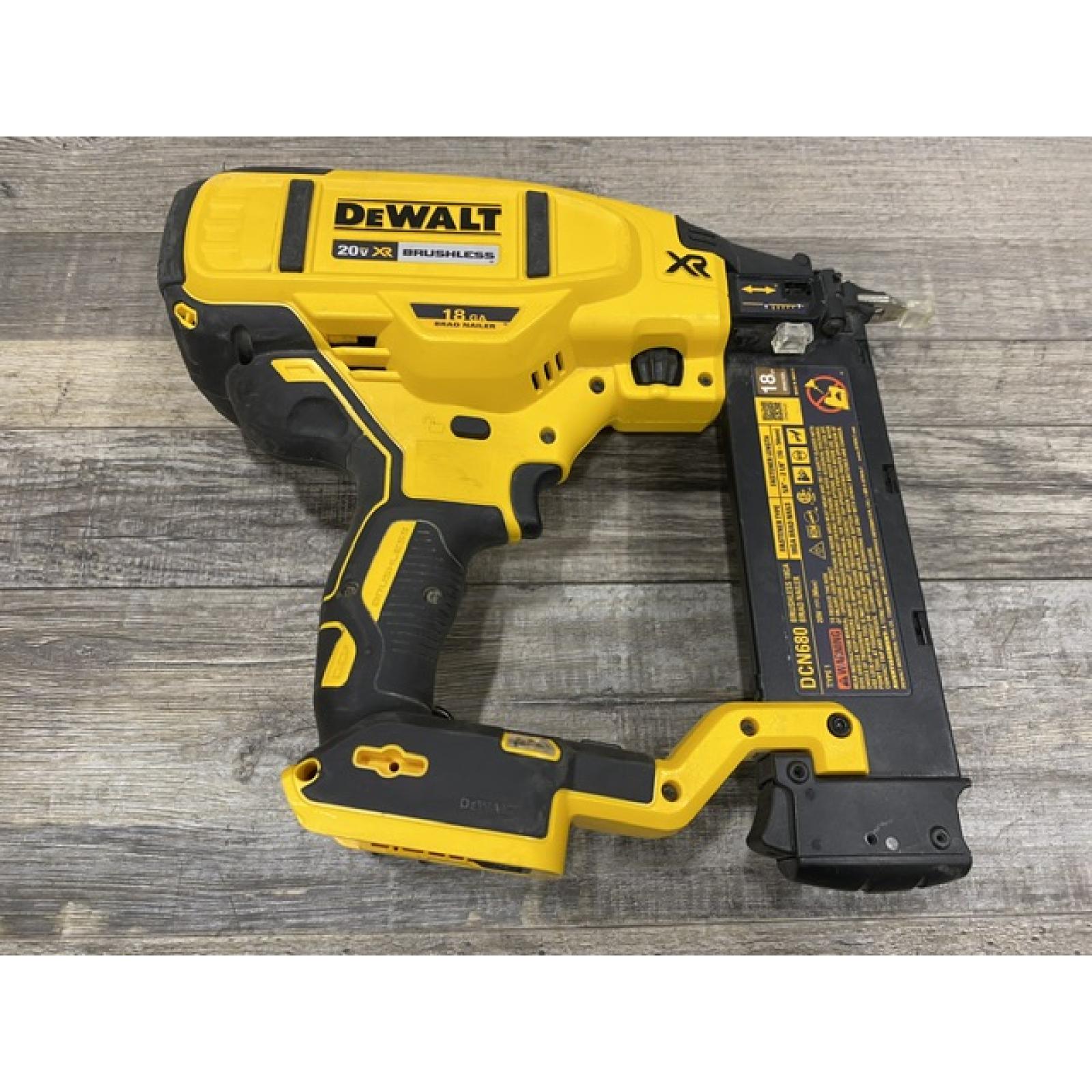 AS-IS DEWALT 20V MAX XR Lithium-Ion Electric Cordless 18-Gauge Brad Nailer (Tool Only)