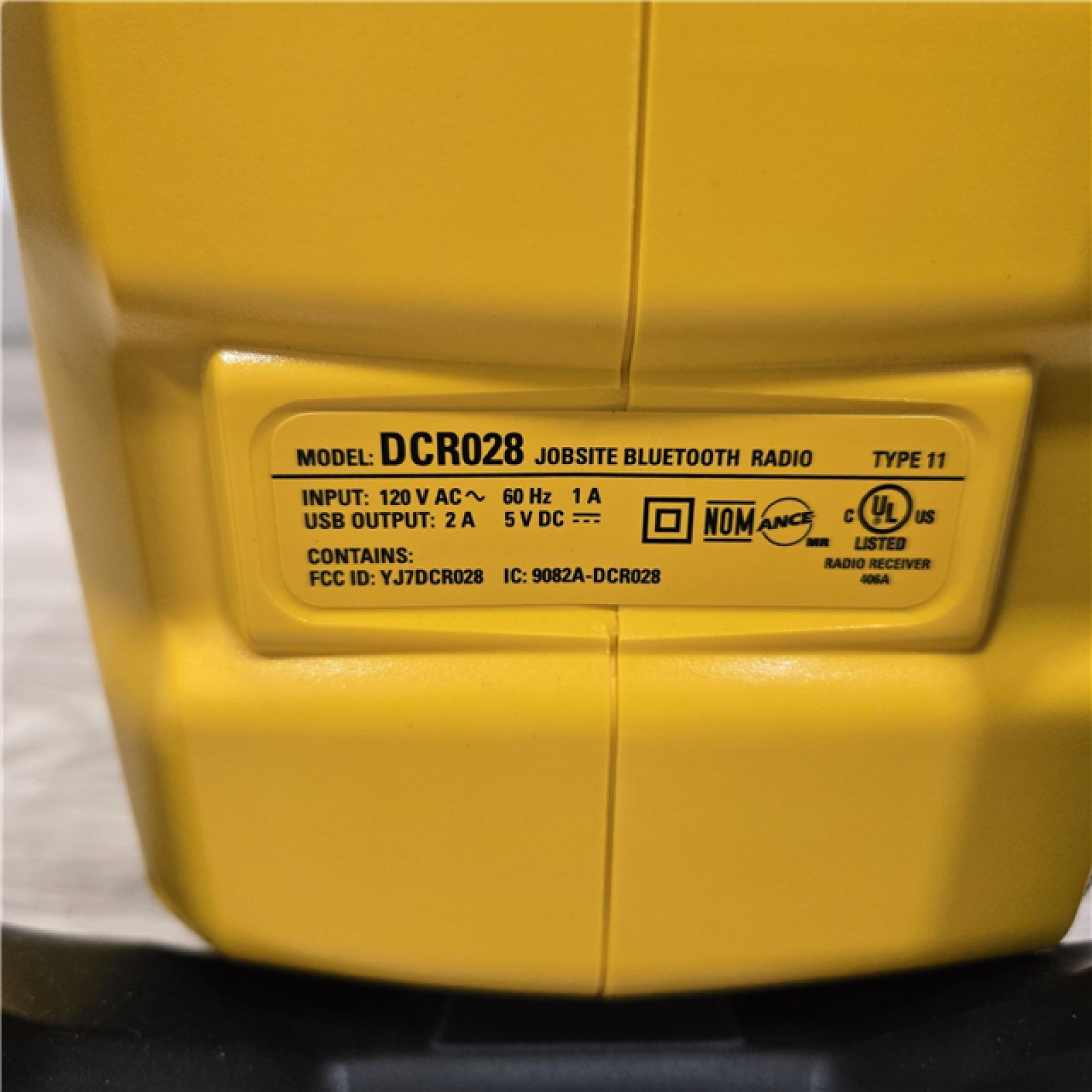 AS-IS DeWalt 20V MAX Compact Cordless Bluetooth Radio (Tool Only)