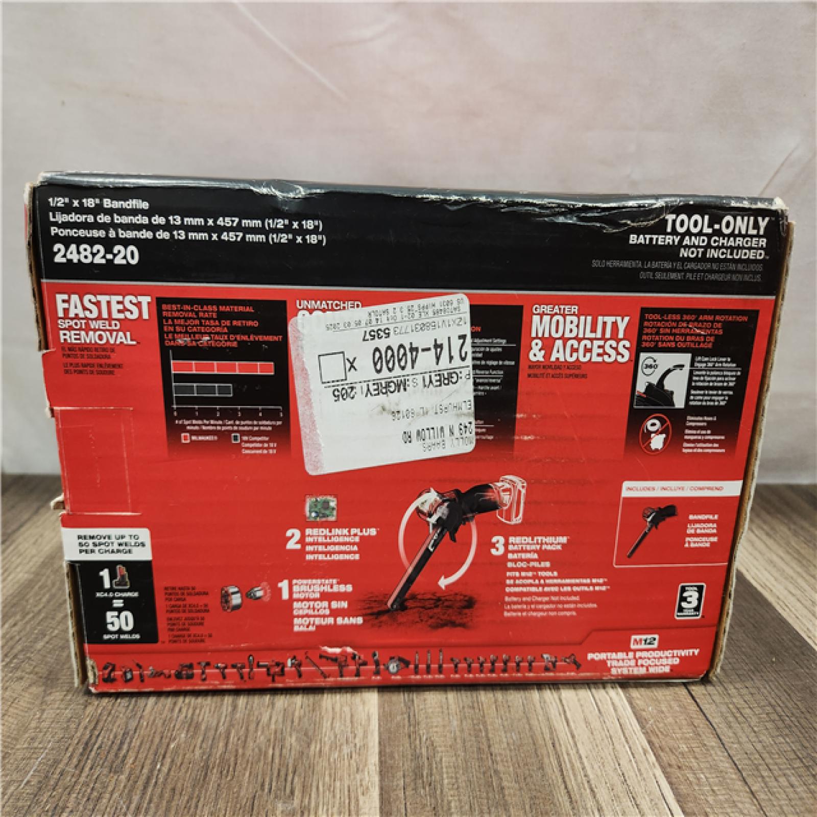 NEW- Milwaukee M12 FUEL 1/2 x 18 Bandfile (Tool-Only)