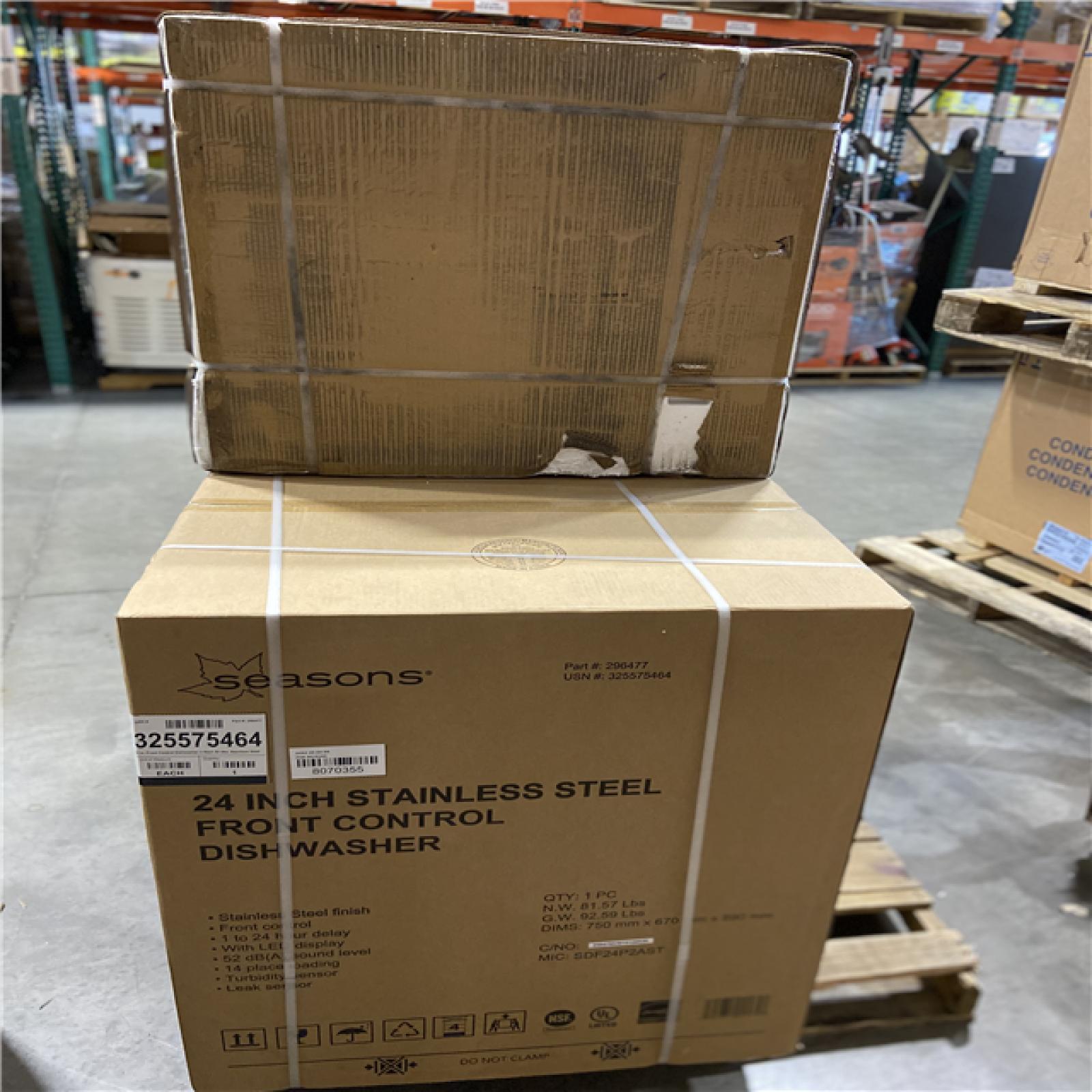 DALLAS LOCATION- 24 INCH STAINLESS STEEL DISHWASHER PALLET -(3 UNITS)