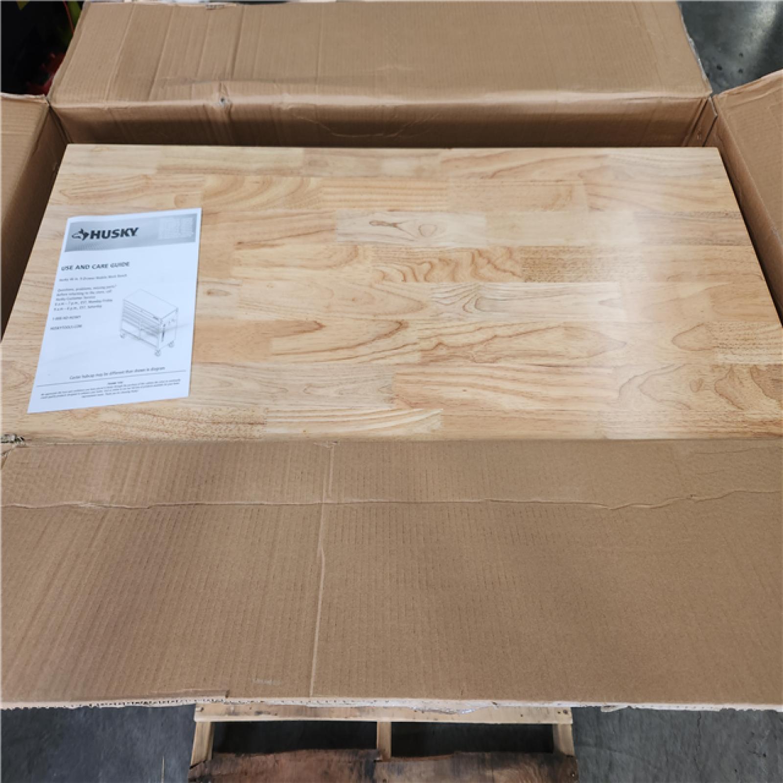 Phoenix AS-IS Husky Tool Storage 46 in. W x 18 in. D 9-Drawer Gloss White Mobile Workbench Cabinet