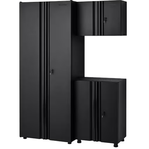 DALLAS LOCATION- AS-IS HUSKY 3-Piece Welded Steel Garage Storage System (BLACK)
