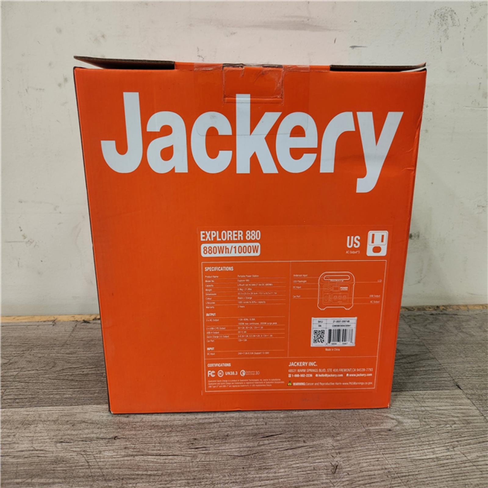 Phoenix Location NEW Jackery Explorer 880, 880Wh/1000W Model No: Explorer 880 (Sealed)