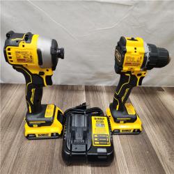 AS-IS-  DEWALT ATOMIC 20-Volt MAX Lithium-Ion Cordless Combo Kit (2-Tool) with (2) 2.0Ah Batteries  Charger and Bag