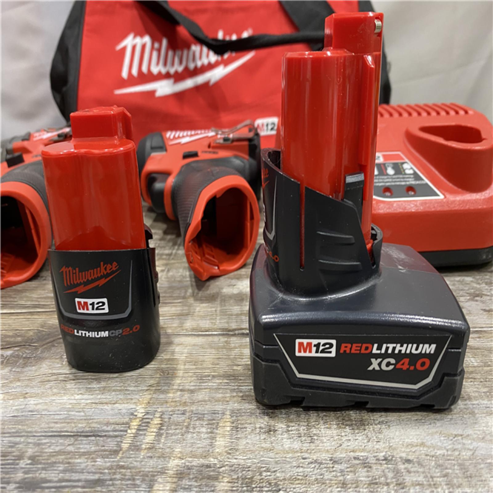 AS-IS Milwaukee FUEL 12-Volt Lithium-Ion Brushless Cordless Hammer Drill and Impact Driver Combo Kit