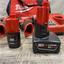 AS-IS Milwaukee FUEL 12-Volt Lithium-Ion Brushless Cordless Hammer Drill and Impact Driver Combo Kit
