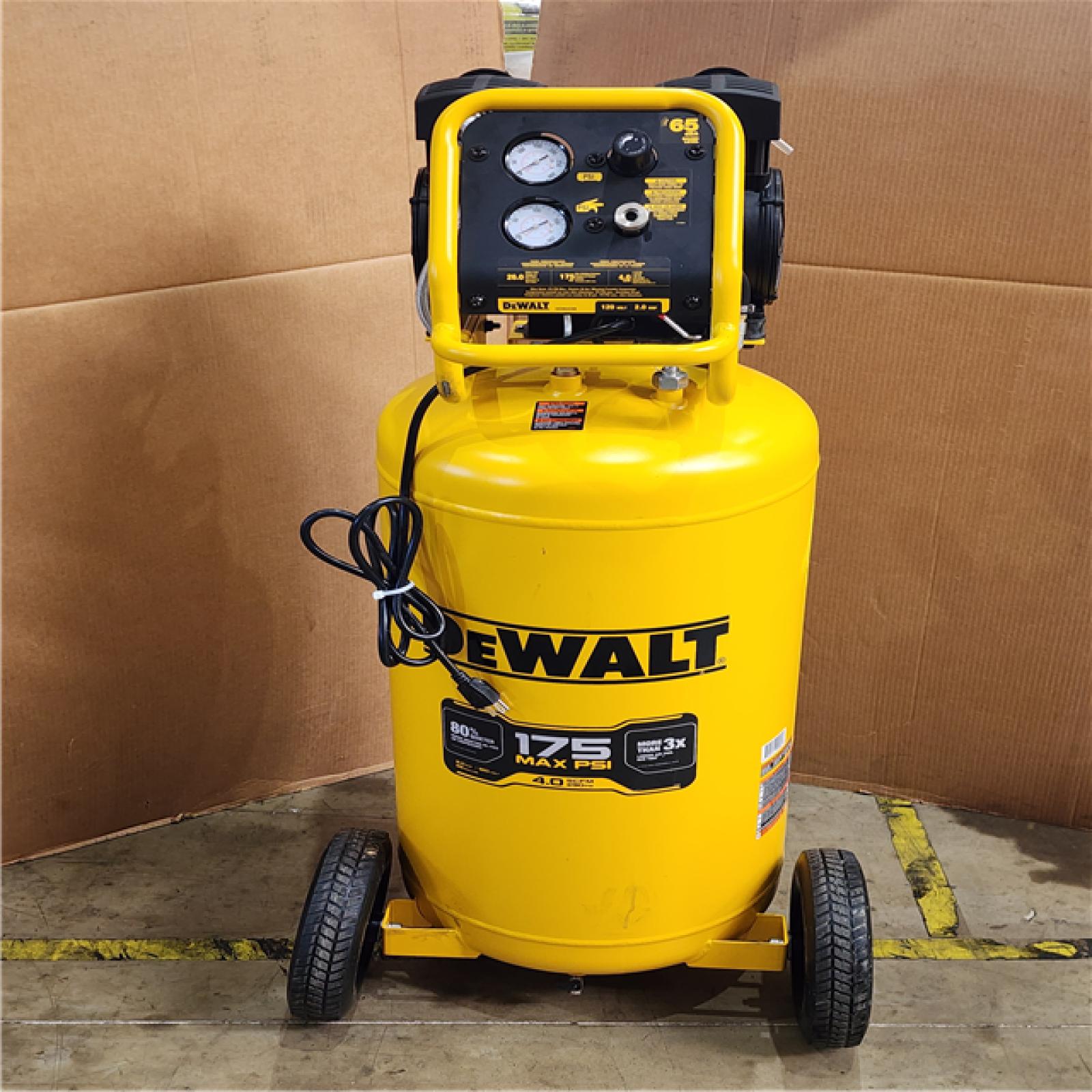HOUSTON LOCATION - AS-IS DEWALT 26 Gal. 175 PSI Ultra Quiet Portable Electric Air Compressor