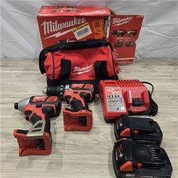 AS-IS Milwaukee 18V Cordless Brushed 2 Tool Drill/Driver and Impact Driver Kit