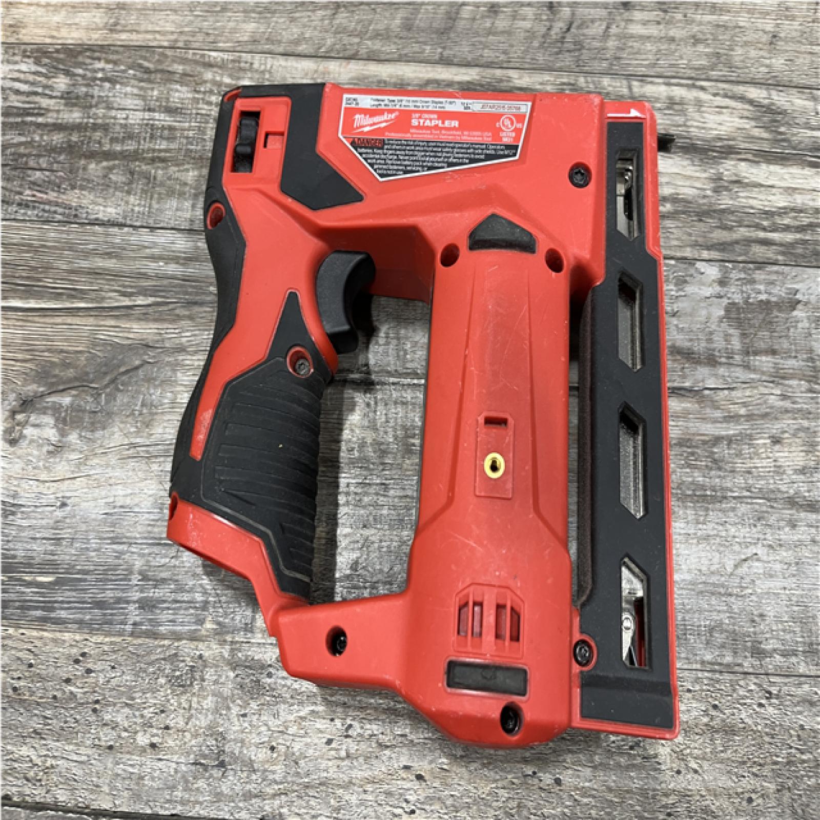 AS-IS Milwaukee 12-Volt Lithium-Ion Cordless 3/8 in. Crown Stapler (Tool-Only)