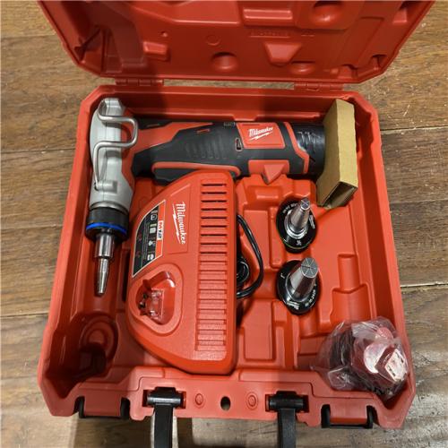 AS-IS M12 12-Volt Lithium-Ion Cordless PEX Expansion Tool Kit with (2) 1.5 Ah Batteries, (3) Expansion Heads and Hard Case