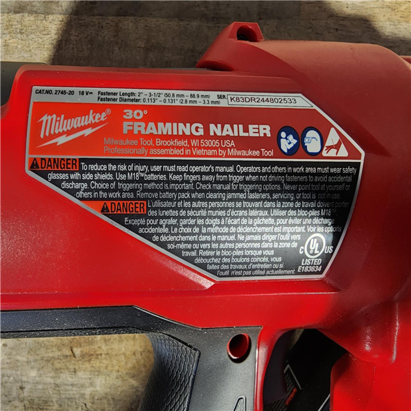 HOUSTON LOCATION - AS-IS M18 FUEL 3-1/2 in. 18-Volt 30-Degree Lithium-Ion Brushless Cordless Framing Nailer (Tool-Only)