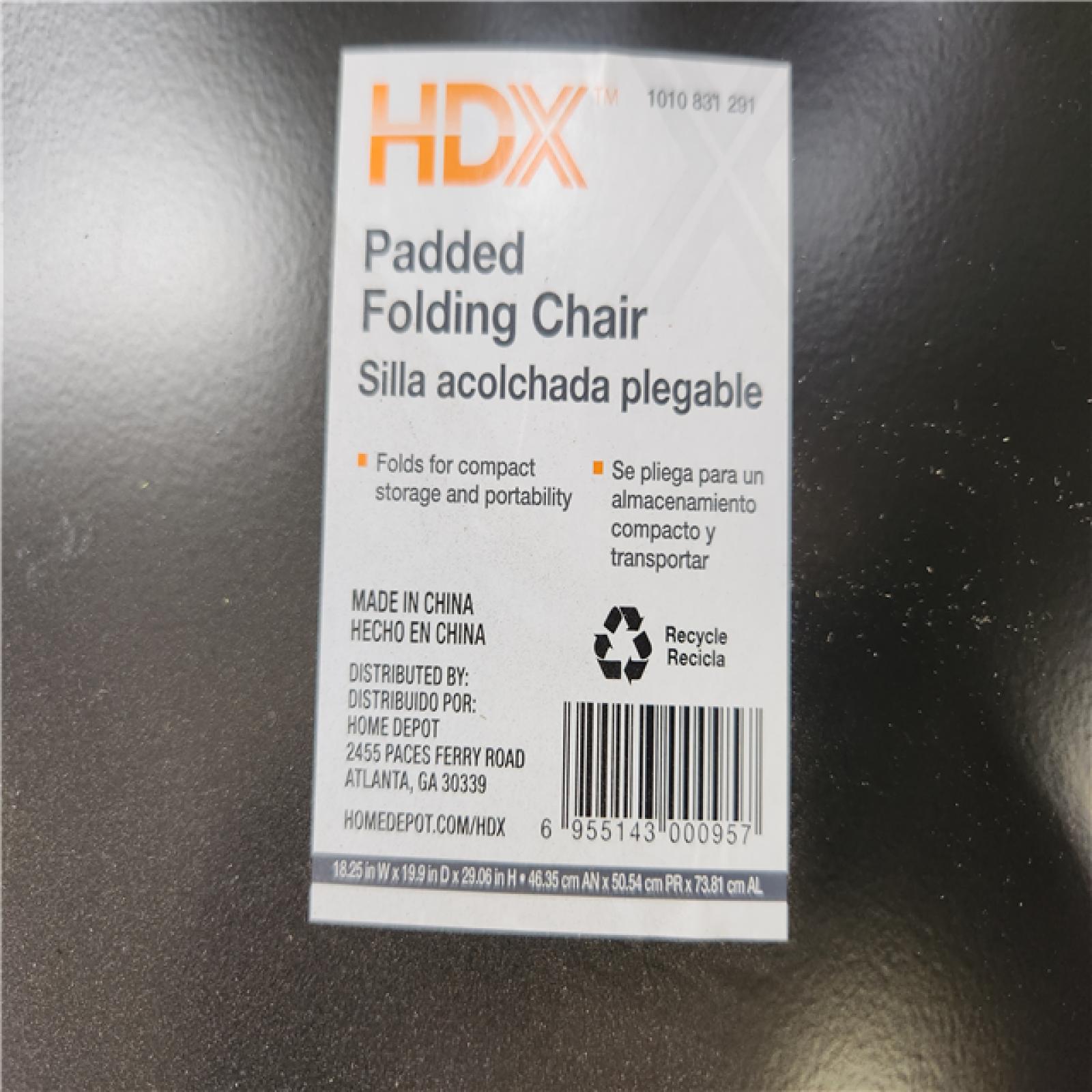 Phoenix Location HDX Black Vinyl Padded Steel Frame Folding Chair Pallet (36-Chairs)