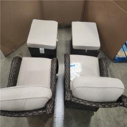 Phoenix moosprr MoonLuxe Brown Wicker Swivel Chair combo (2-Pack)