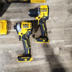 HOUSTON LOCATION - AS-IS Dewalt DCK225D2 20V MAX ATOMIC Brushless Compact Lithium-Ion 1/2 in. Cordless Drill Driver and 1/4 in. Impact Driver Combo Kit with 2 Batteries 2 Ah