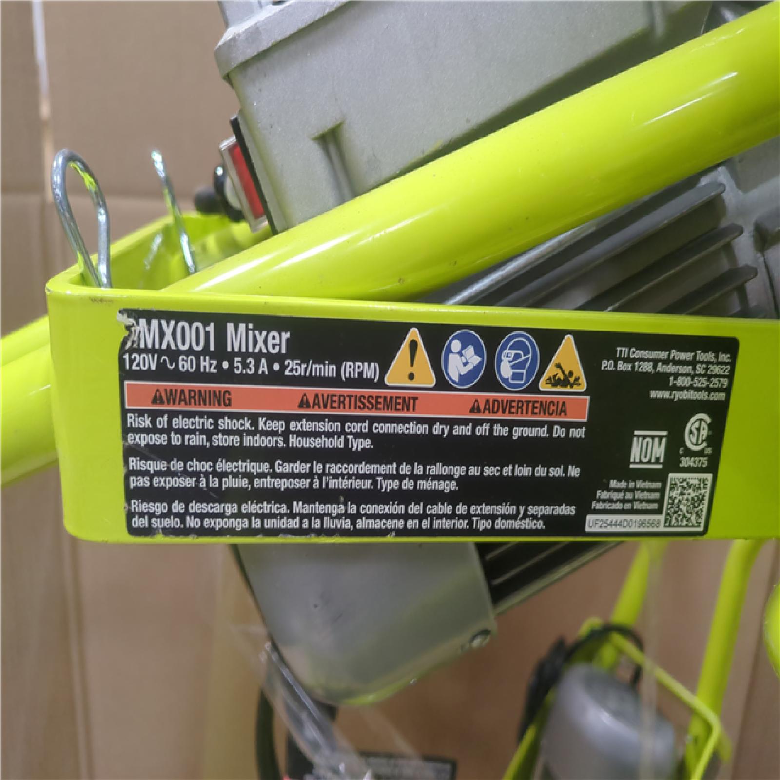 CALIFORNIA AS-IS RYOBI Mixer 120V ~ 60 Hz 25r/min