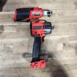 HOUSTON LOCATION - AS-IS (APPEARS LIKE NEW) M18 FUEL 18V Cordless Mid Torque 1/2 in. Impact Wrench W/ M12 FUEL 3/8 in. Ratchet & Battery/Charger Combo Kit