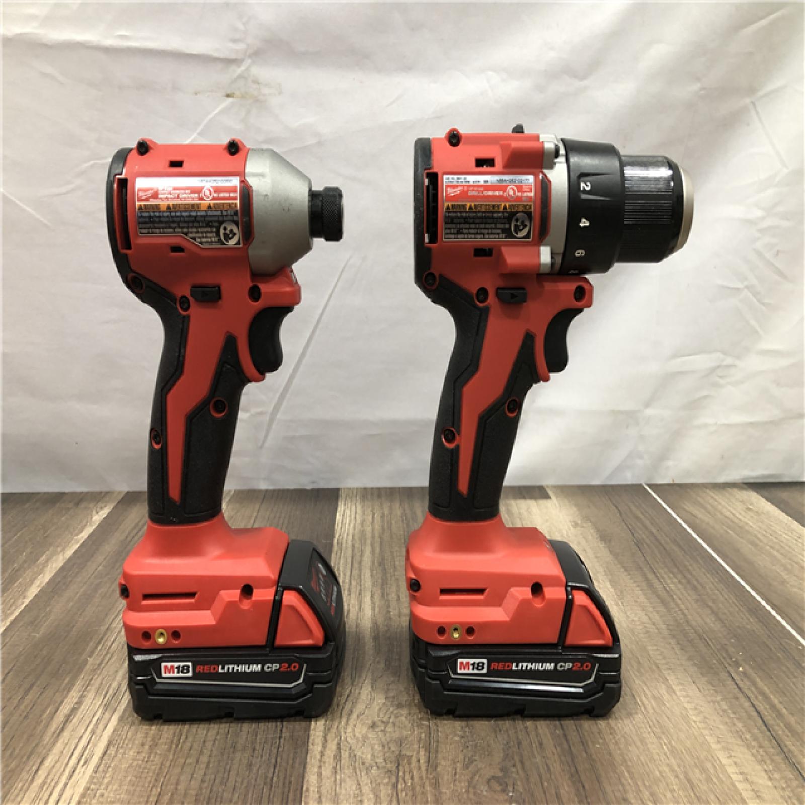 AS-IS Milwaukee 18V Lithium-Ion Brushless Cordless Compact Drill/Impact Combo Kit