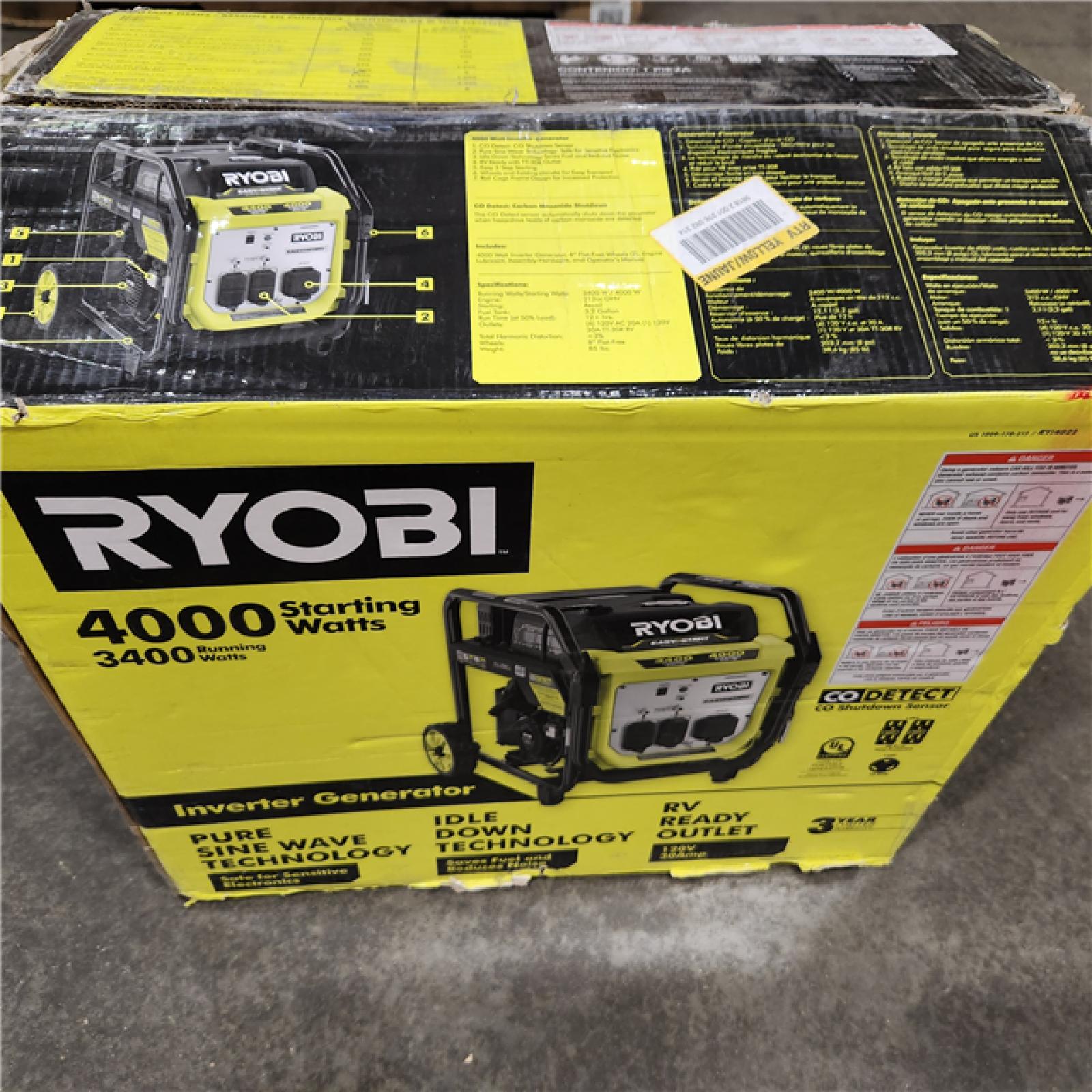 Dallas Location - As-Is RYOBI 4000-Watt Gasoline Powered Generator