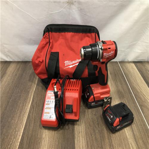 AS-IS Milwaukee 18V Lithium-Ion Brushless Cordless 1/2 in. Compact Drill/Driver Kit