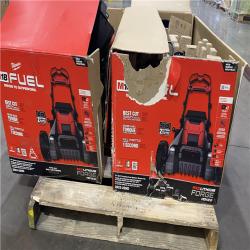 Dallas Location - As-Is 	Milwaukee M18 FUEL Brushless Cordless 21 in. Walk Behind Dual Battery Self-Propelled Mower Kit(Lot Of 2)