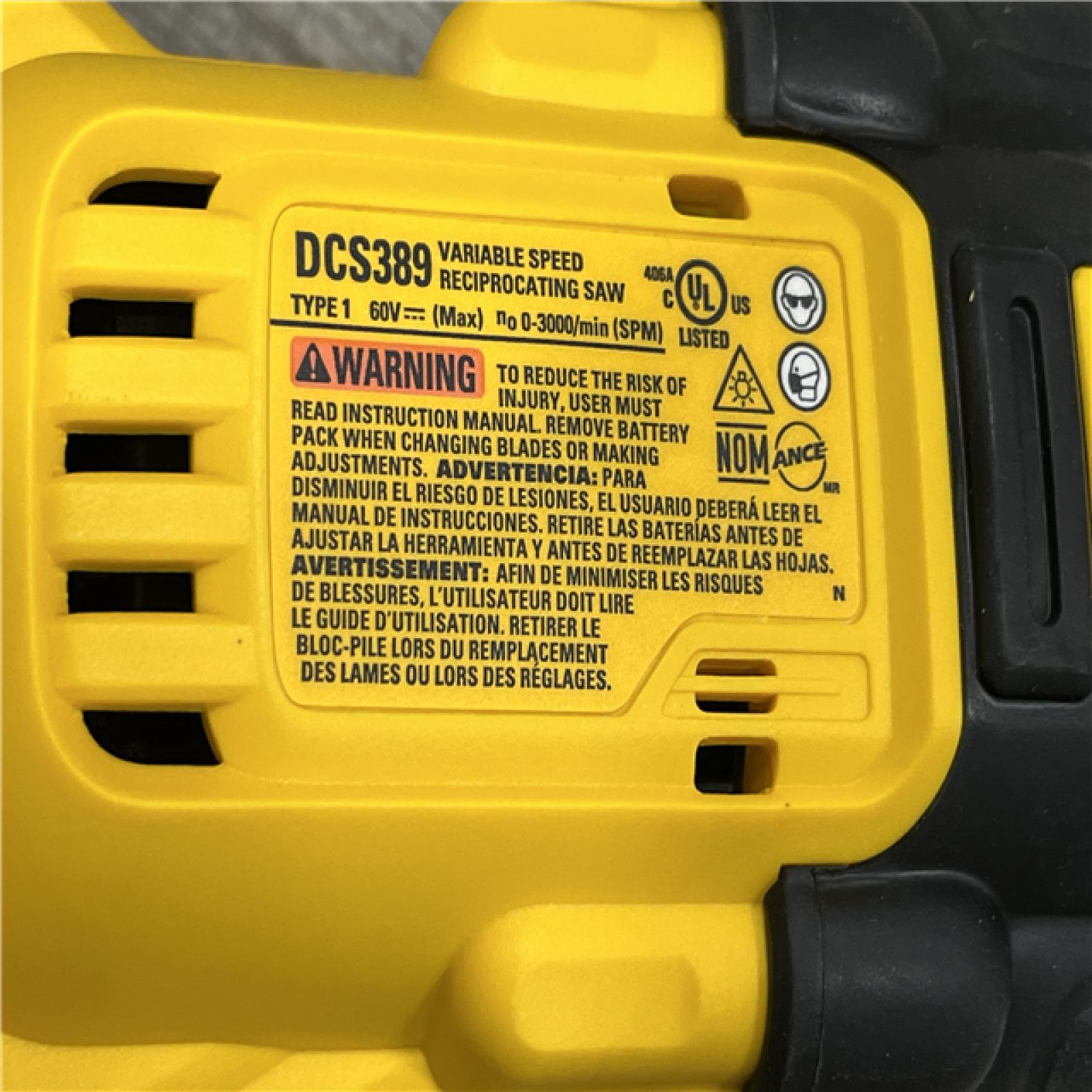 AS-IS DEWALT FLEXVOLT 60V MAX Cordless Brushless Reciprocating Saw (Tool Only)