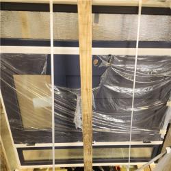 Phoenix Steves & Sons Legacy 64 in. x 80 in. 1/4-Toplite Rain Glass RHIS Dark Denim Finish Fiberglass Prehung Front Door with Dbl 12 in.SL