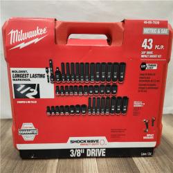 NEW- Milwaukee Tool 43 Pc 3/8 Drive Deep Socket Set - 5/16 to 3/4  8 to 19mm  6 Points