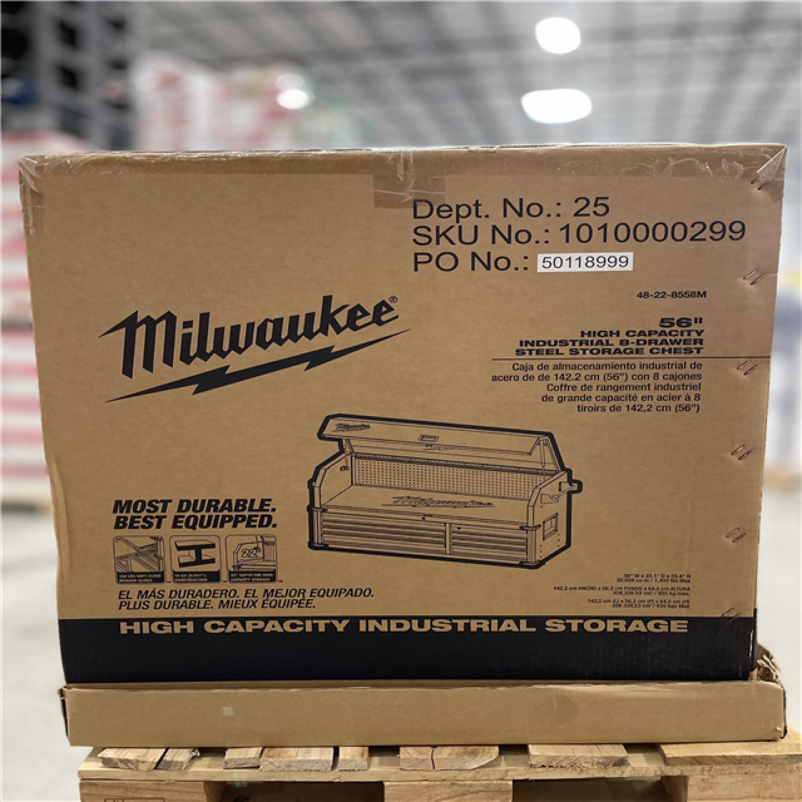 DALLAS LOCATION - Milwaukee High Capacity 56 in. W x 22 in. D 8-Drawer Top Tool Chest