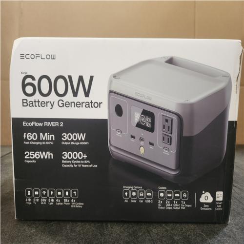 Phoenix NEW EcoFlow 300-Watt Output/600-Watt Peak Push-Button Start Battery Generator RIVER 2 LFP Battery Fast Charging for Outdoor  Camping