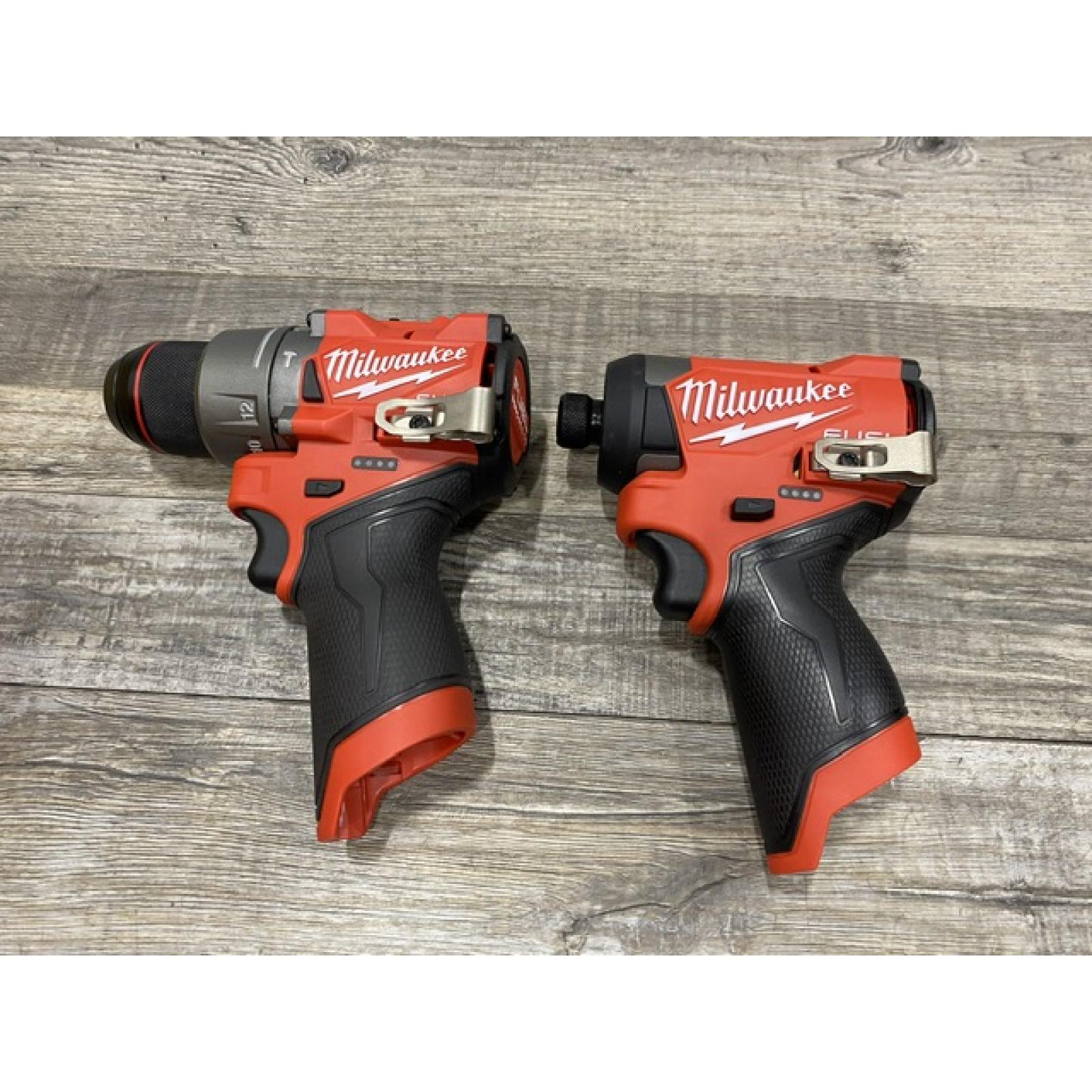 AS-IS Milwaukee FUEL 12-Volt Lithium-Ion Brushless Cordless Hammer Drill and Impact Driver Combo Kit