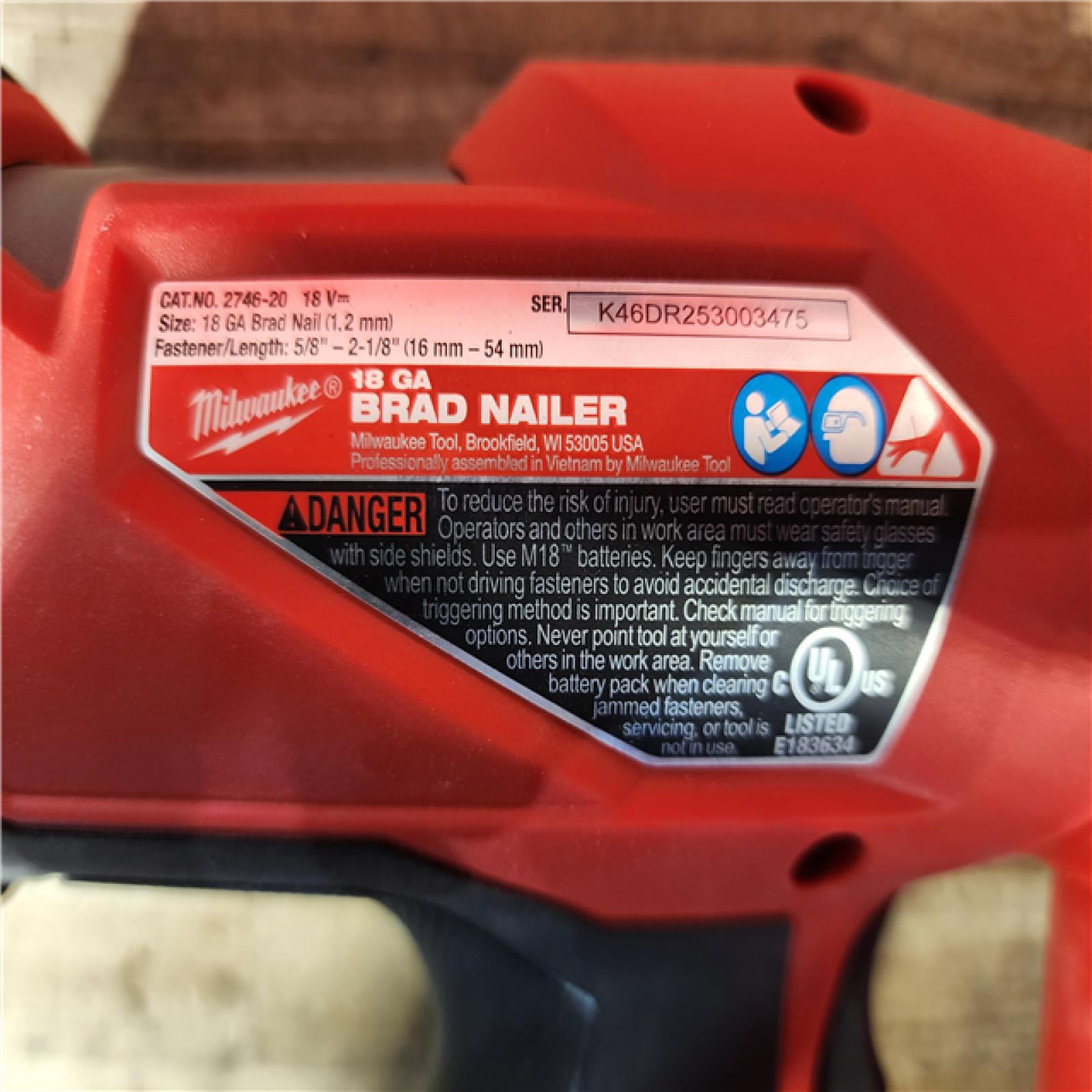 HOUSTON LOCATION - AS-IS Milwaukee M18 Fuel 18V Brushless 18-Gauge Brad Nailer 2746-20 (Bare Tool)
