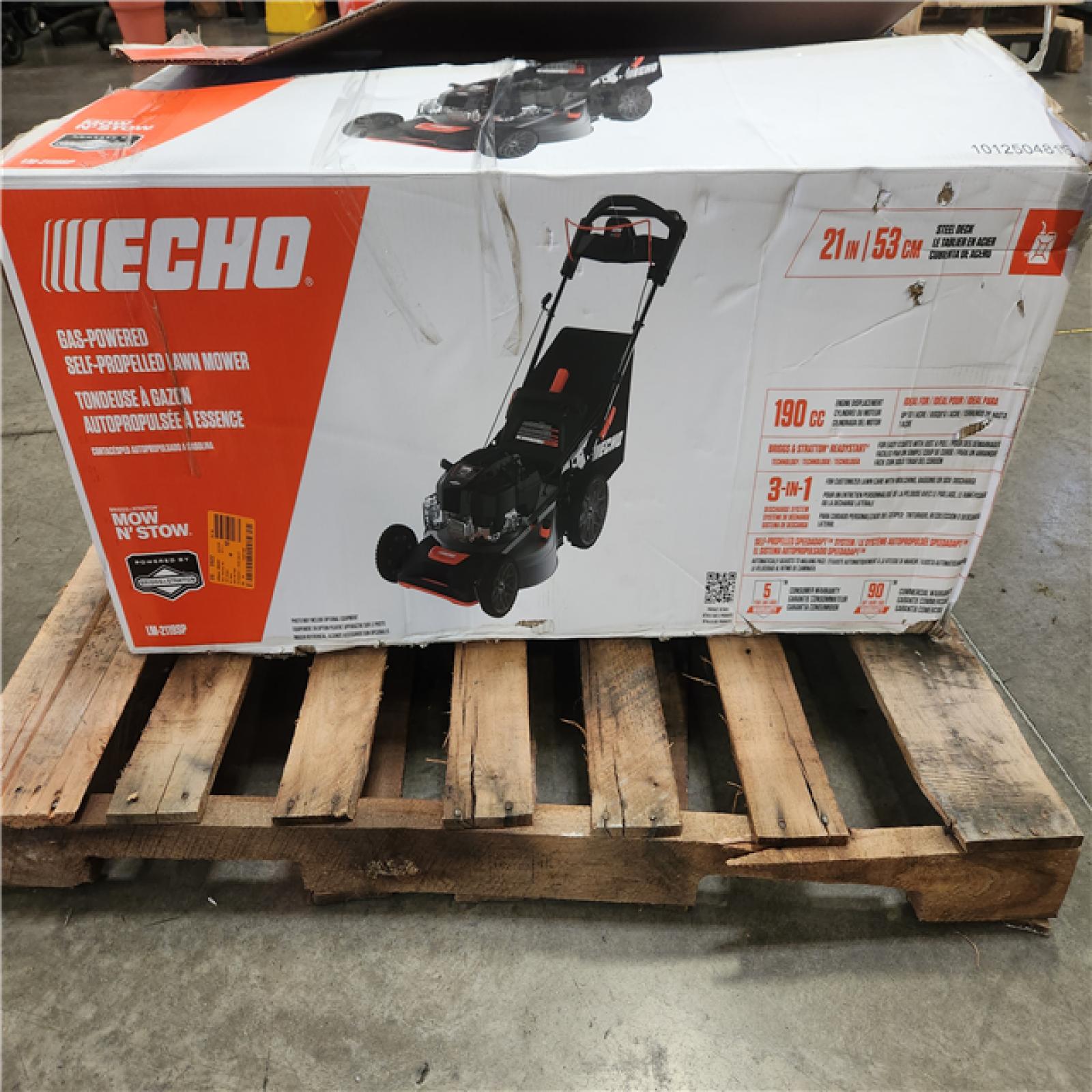 Phoenix AS-IS ECHO 21 in. 190 cc Briggs and Stratton Gas 3-in-1 Dual Blade RWD Self-Propelled Lawn Mower with Single Lever Deck Adjustment