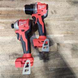 HOUSTON LOCATION - AS-IS Milwaukee M18 18V Lithium-Ion Brushless Cordless Compact Drill/Impact Combo Kit (2-Tool) W/(2) 2.0 Ah Batteries  Charger & Bag