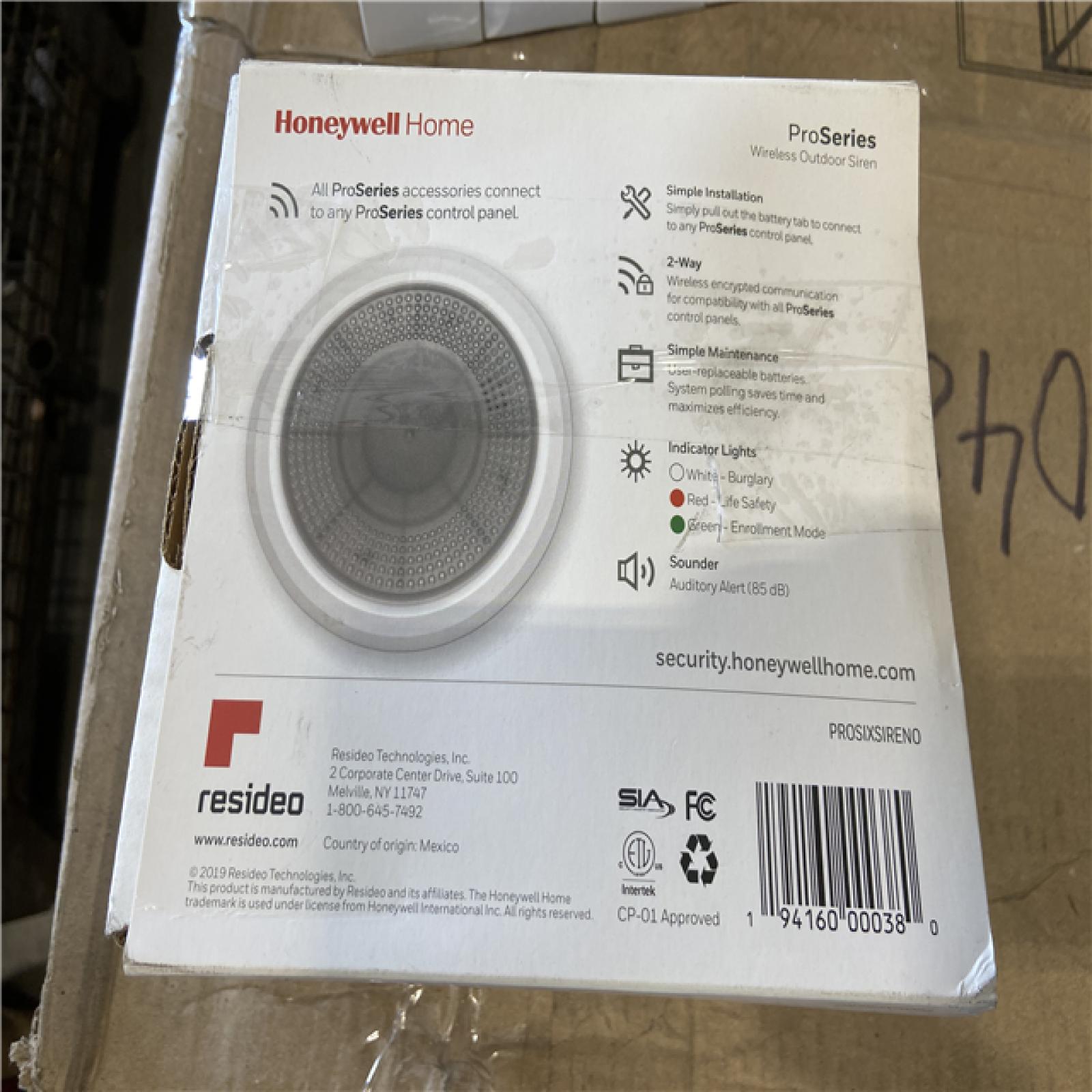 NEW! - PROSIXSIRENO Proseries Six Wireless Outdoor Siren by Honeywell (2 UNITS)