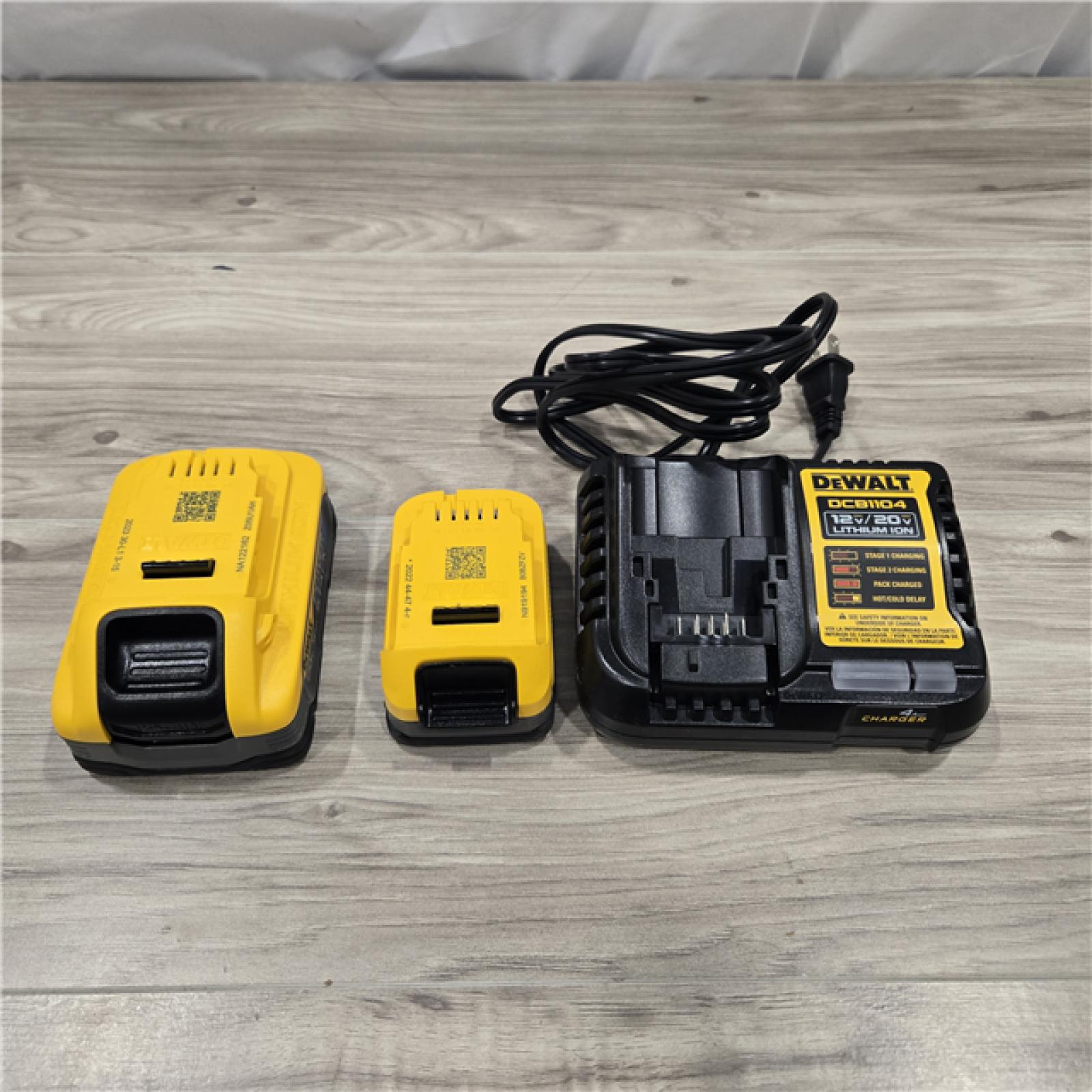 AS-IS DeWalt 20V MAX POWERSTACK DCBP315-2C Lithium-Ion 1.7Ah and 5Ah Battery/Charger Starter Kit