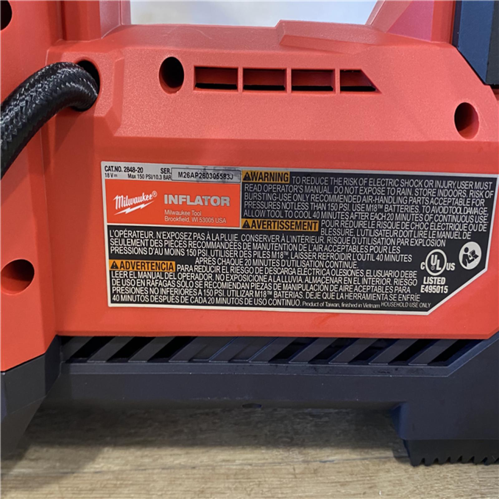 AS-IS Milwaukee 18-Volt Lithium-Ion Cordless Electric Portable Inflator (Tool-Only)