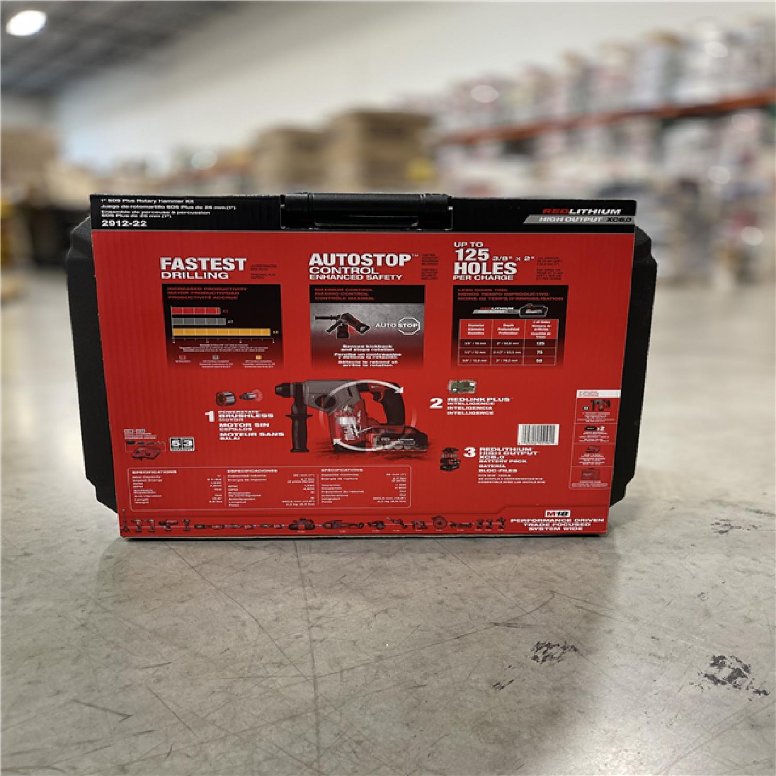 NEW! - Milwaukee M18 FUEL 18V Lithium-Ion Brushless 1 in. Cordless SDS-Plus Rotary Hammer Kit with Two 6.0 Ah Batteries  Hard Case