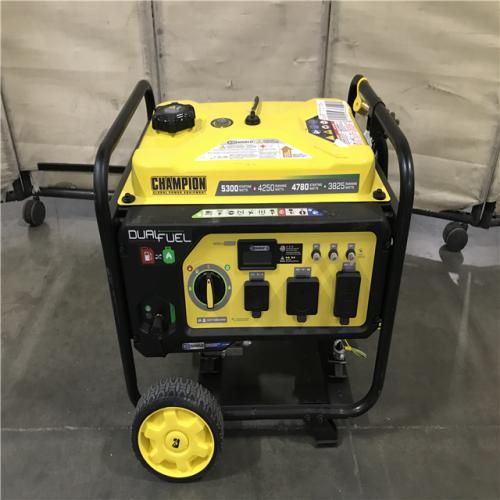 California AS-IS Champion Power Equipment 5300/4250-Watt Recoil Start Gasoline and Propane Dual Fuel Powered Portable Generator with CO Shield