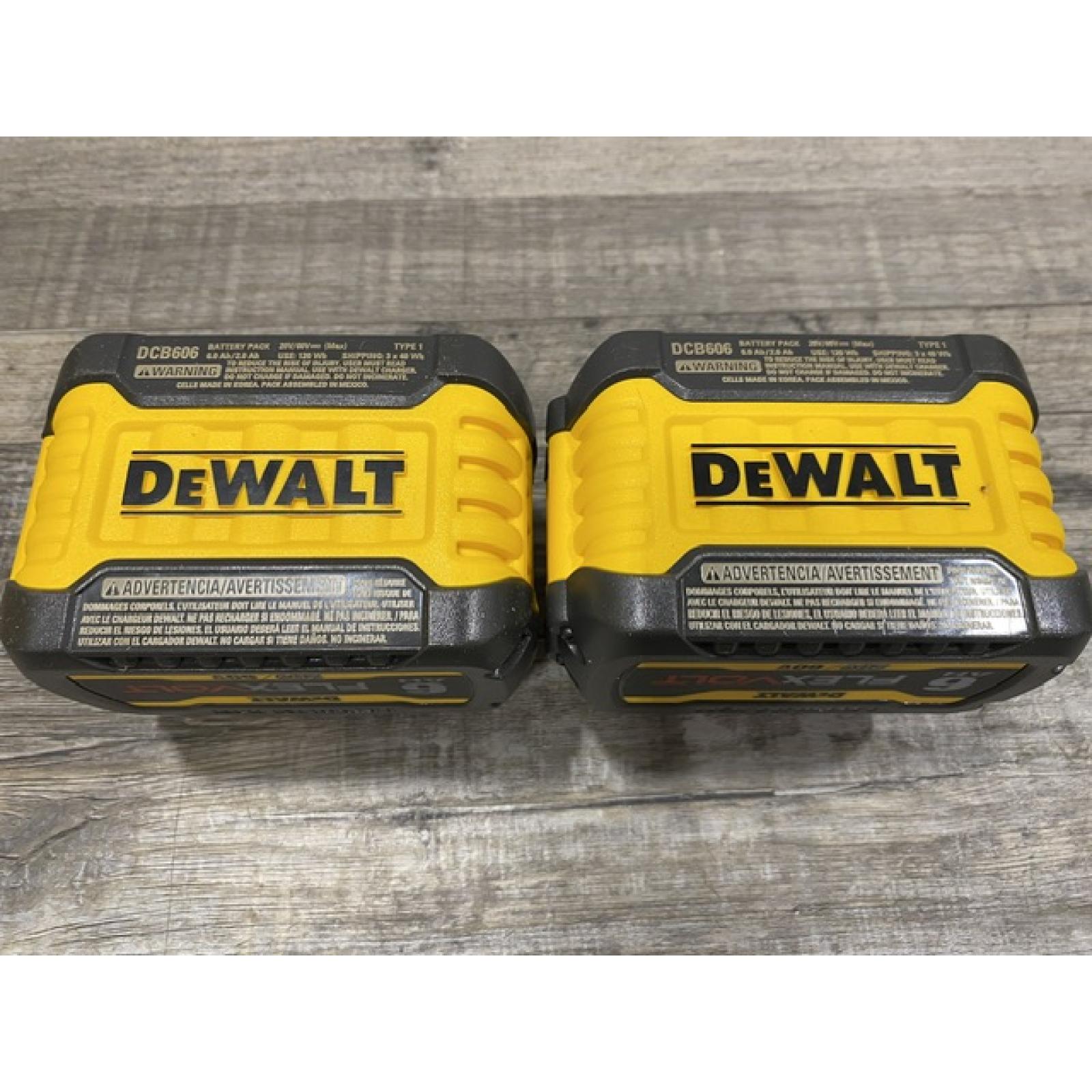 AS-IS DEWALT FLEXVOLT 20V/60V MAX Lithium-Ion 6.0Ah Battery Pack (2 Pack)