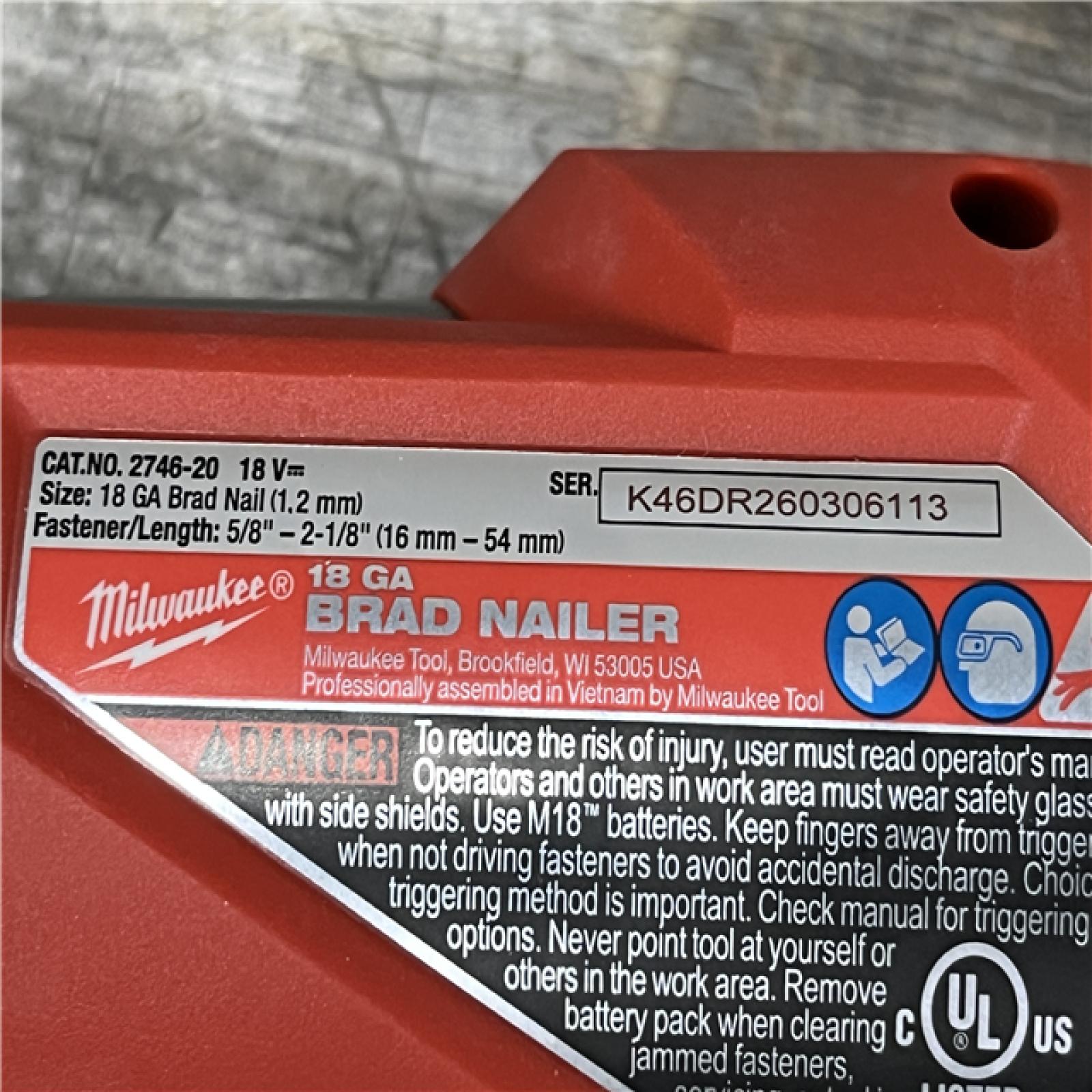 AS-IS Milwaukee FUEL 18-Volt Lithium-Ion Brushless Cordless Gen II 18-Gauge Brad Nailer (Tool-Only)