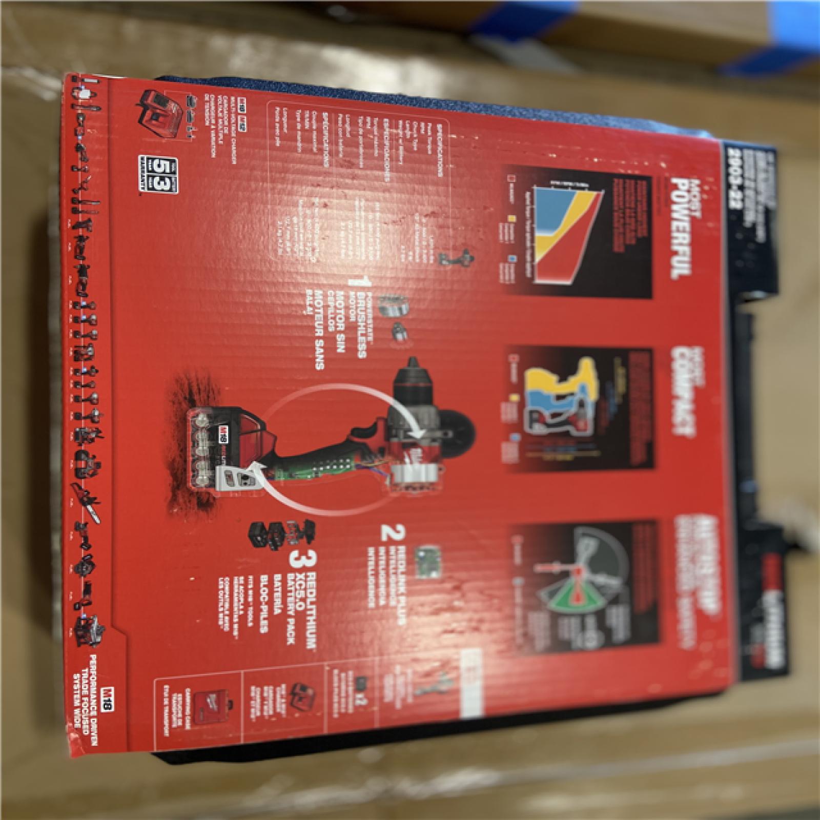 NEW! - Milwaukee M18 FUEL 18V Lithium-Ion Brushless Cordless 1/2 in. Drill/Driver Kit W/(2) 5.0Ah Batteries, Charger, and Hard Case