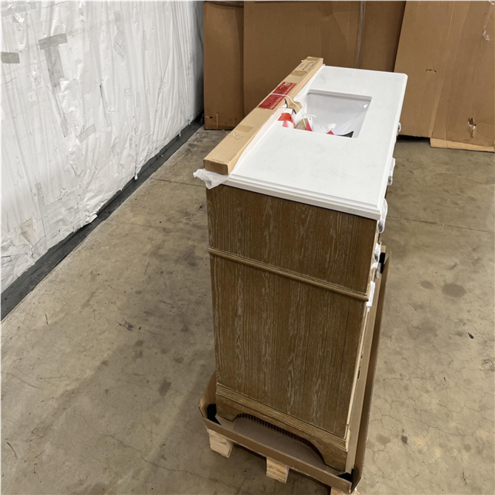 Houston Location - AS-IS home improvement pallet MELPARK 48 ANTIQUE OAK VANITY