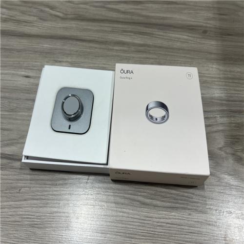 AS-IS Oura - Ring 4 - Smart Ring - Size Before You Buy with OR4 Sizing Kit - Size 11 - Silver