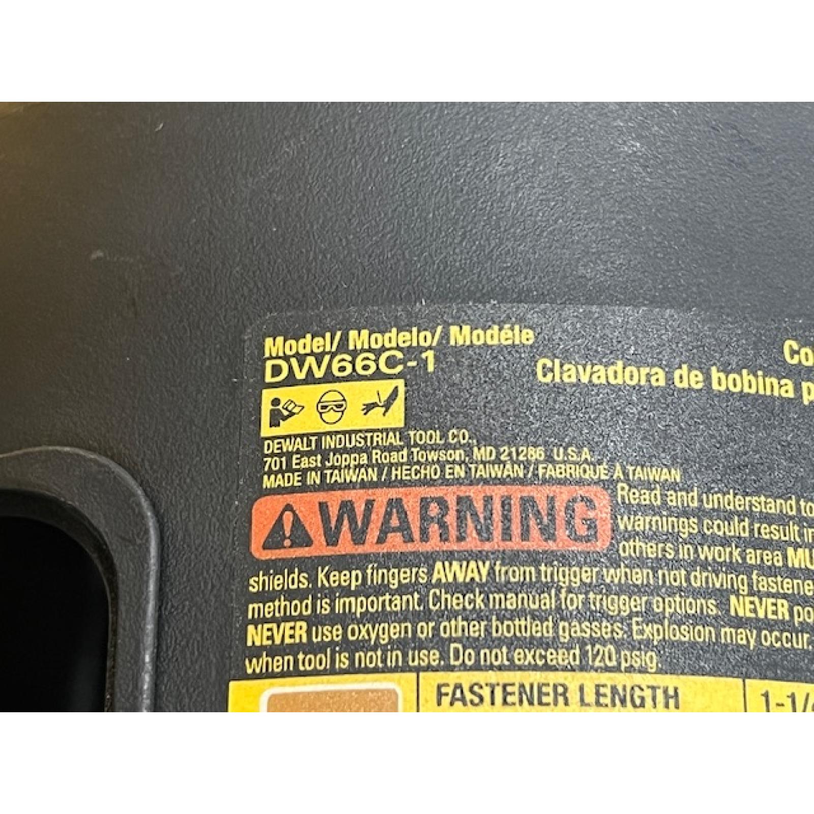 AS-IS DEWALT Pneumatic 15-Degree Coil Corded Siding Nailer