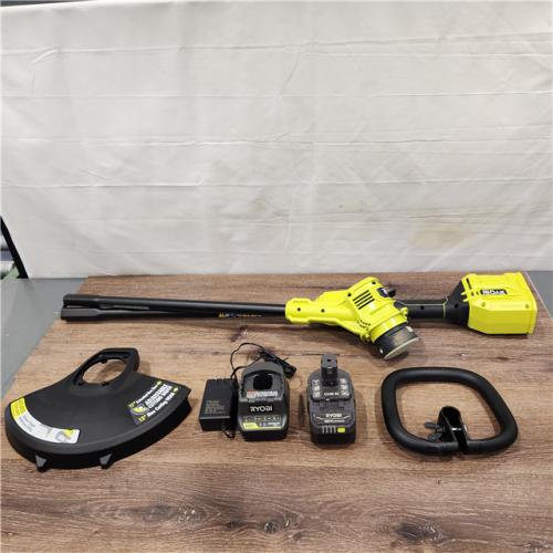 AS IS RYOBI ONE+ HP 18V Brushless 13 in. Cordless Battery String Trimmer with 4.0 Ah Battery and Charger