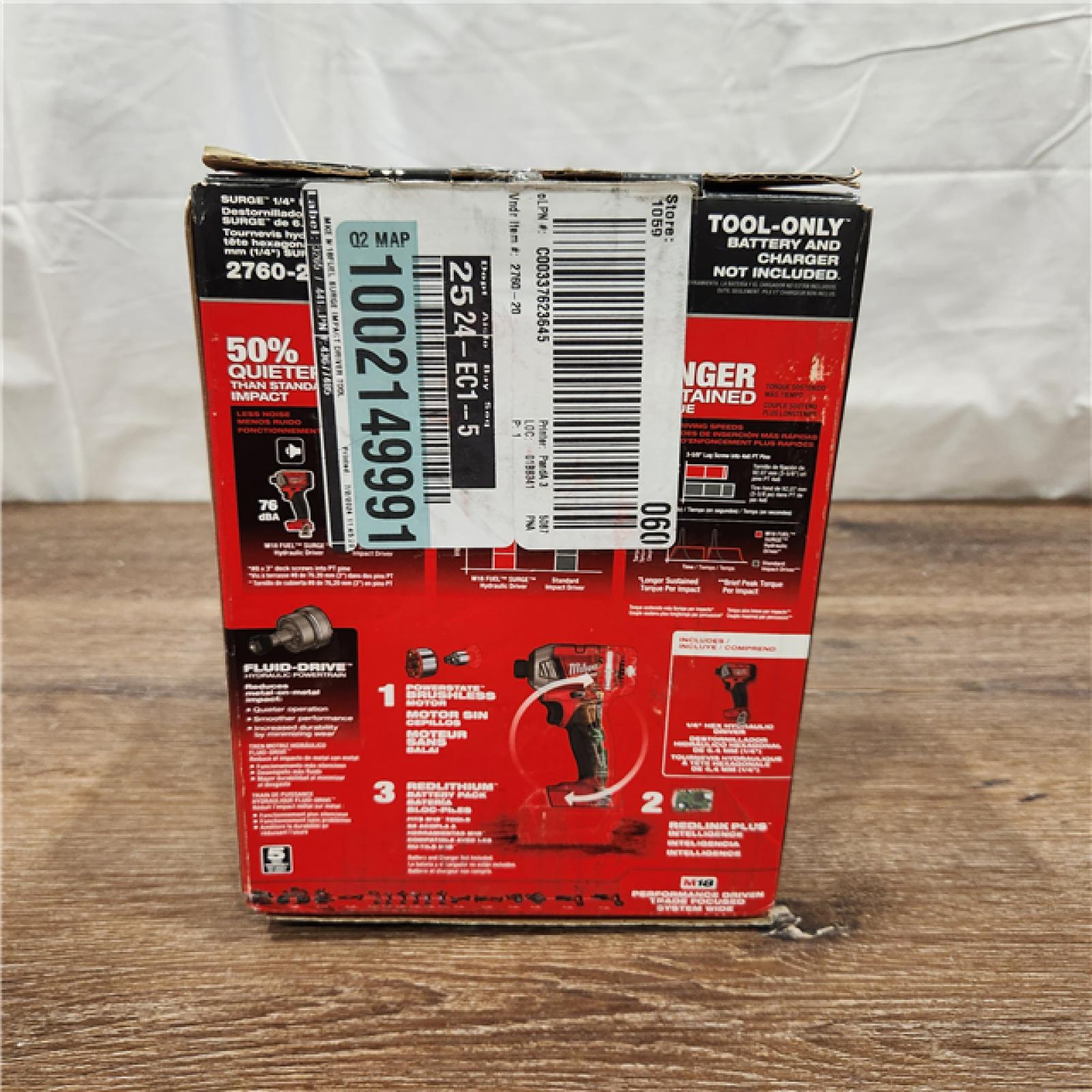 AS-IS Milwaukee 2760-20 - M18 Fuel Surge 18V Cordless Drill/Driver Bare Tool