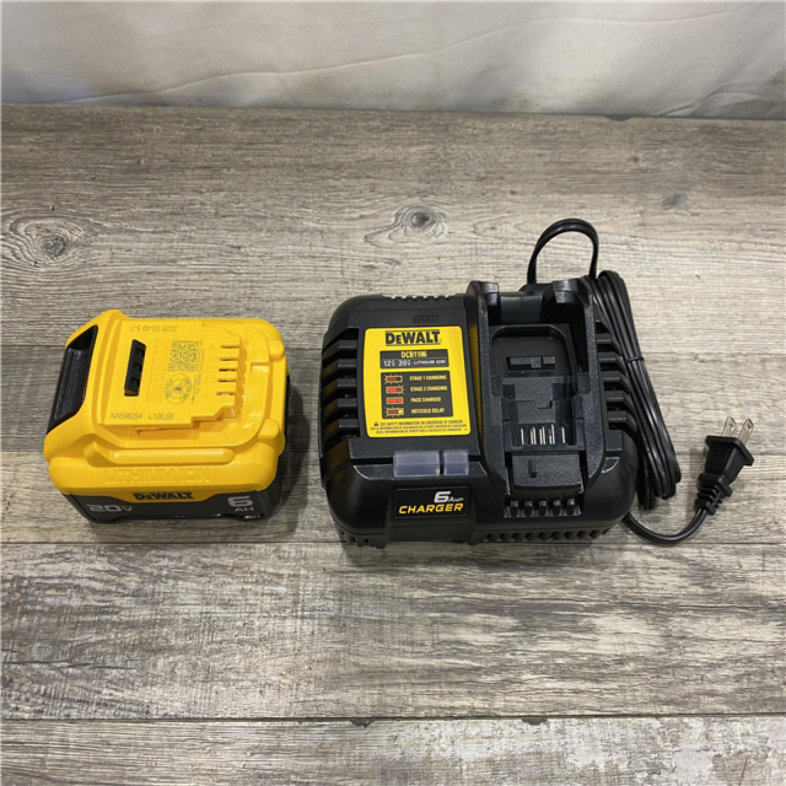 AS-IS DEWALT 20V MAX Lithium-Ion 6.0 Ah Battery and Charger